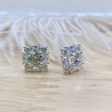  E884 Bông tai đá baguette 