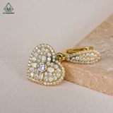  EG111 VH18K 3.6mm Bông tai vàng trắng trái tim 