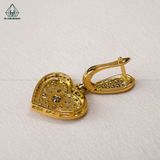  EG111 VH18K 3.6mm Bông tai vàng trắng trái tim 