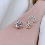  E898 Bông tai hoa đá tròn 