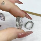  E951 Bông tai khoen oval 2 hàng tấm 
