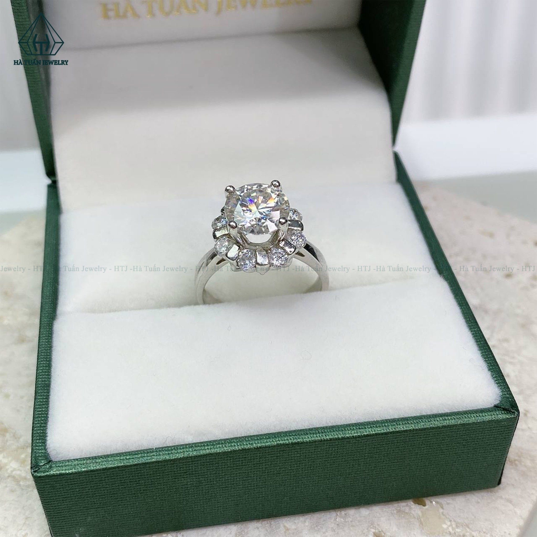  RX164 8mm Nhẫn nữ đai trơn viền tấm hoa 