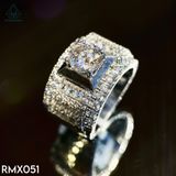  RMX051 8mm Nhẫn nam viền tròn đá 