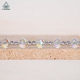  B802 Lắc tay pha lê 8mm thánh giá bạc 