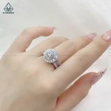  RX383 6.5mm Nhẫn nữ mặt tròn baguette 