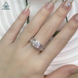  RX343 8.1mm Nhẫn nữ viền tấm baguette bảng bự 