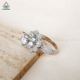  RX366 8mm Nhẫn nữ đài hoa 2 tầng tấm 