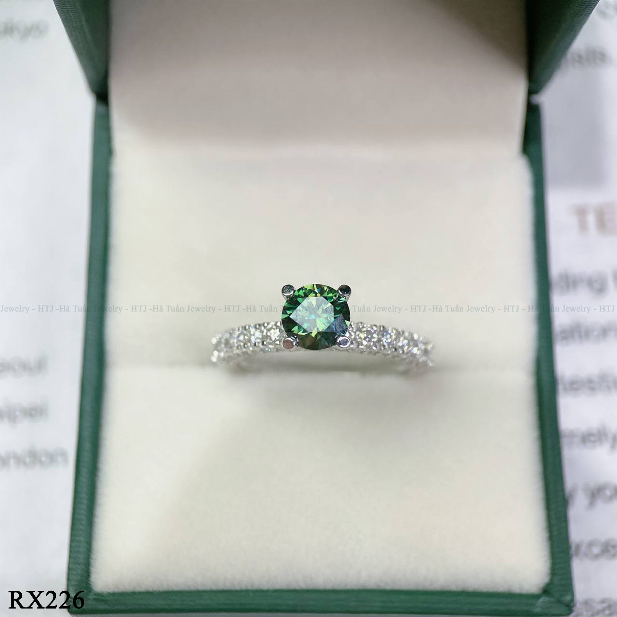  RX226 Full Moissanite 6mm Nhẫn 4 chấu viền đá 