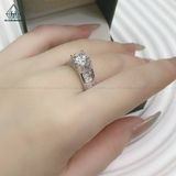  RX343 8.1mm Nhẫn nữ viền tấm baguette bảng bự 