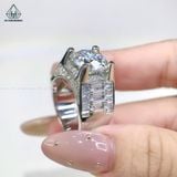  RMX083 12mm Nhẫn nam phối baguette 