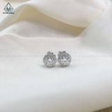  EX048 FULL MOIS 4-5-6mm Bông tai halo tròn 1 chiếc vỏ bông 