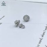  EX293 4mm Bông tai tròn 2 viền tấm 
