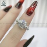  RX319 5.4mm Nhẫn nữ phối tấm baguette + tròn 
