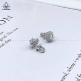  EX293 4mm Bông tai tròn 2 viền tấm 