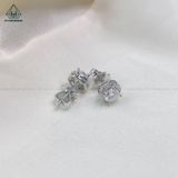  EX048 FULL MOIS 4-5-6mm Bông tai halo tròn 1 chiếc vỏ bông 