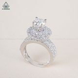  RX432 7.2mm Nhẫn nữ viền tròn phối baguette 