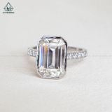  Moissanite Emerald trắng MEW 