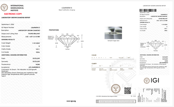  LDI68 Kim cương nuôi cấy 6.8mm-IGI LG649459615 