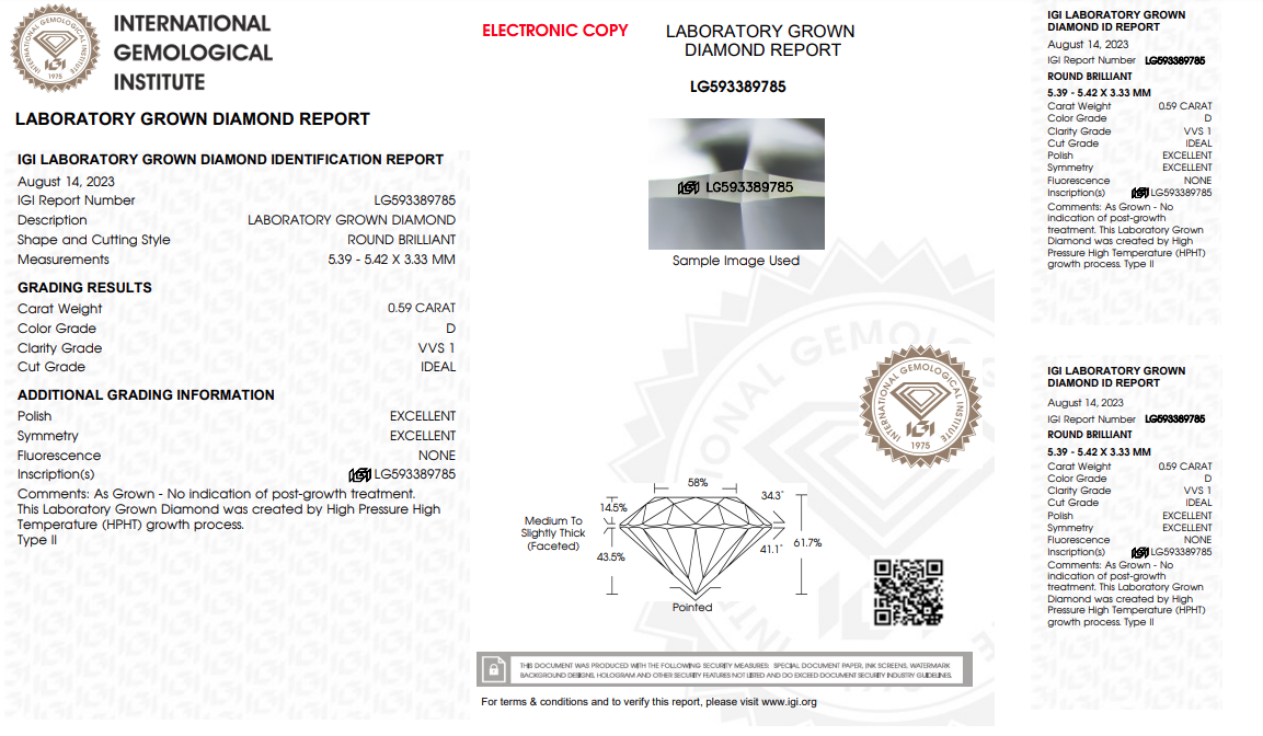  LDI54 Kim cương nuôi cấy 5.4mm-IGI LG593389785 