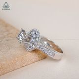  RX464 7.5mm Nhẫn nữ phối tấm tròn + princess 