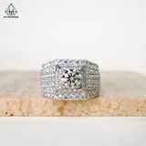 RMX153 7.2mm Nhẫn nam viền đá 