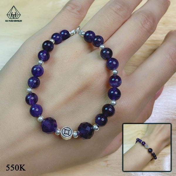  SC060 VÒNG ĐÁ T. ANH TÍM MIX CHARM ĐỒNG TIỀN 