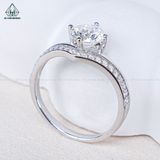  RX551 6.5mm Nhẫn nữ vương miện viền bạc 