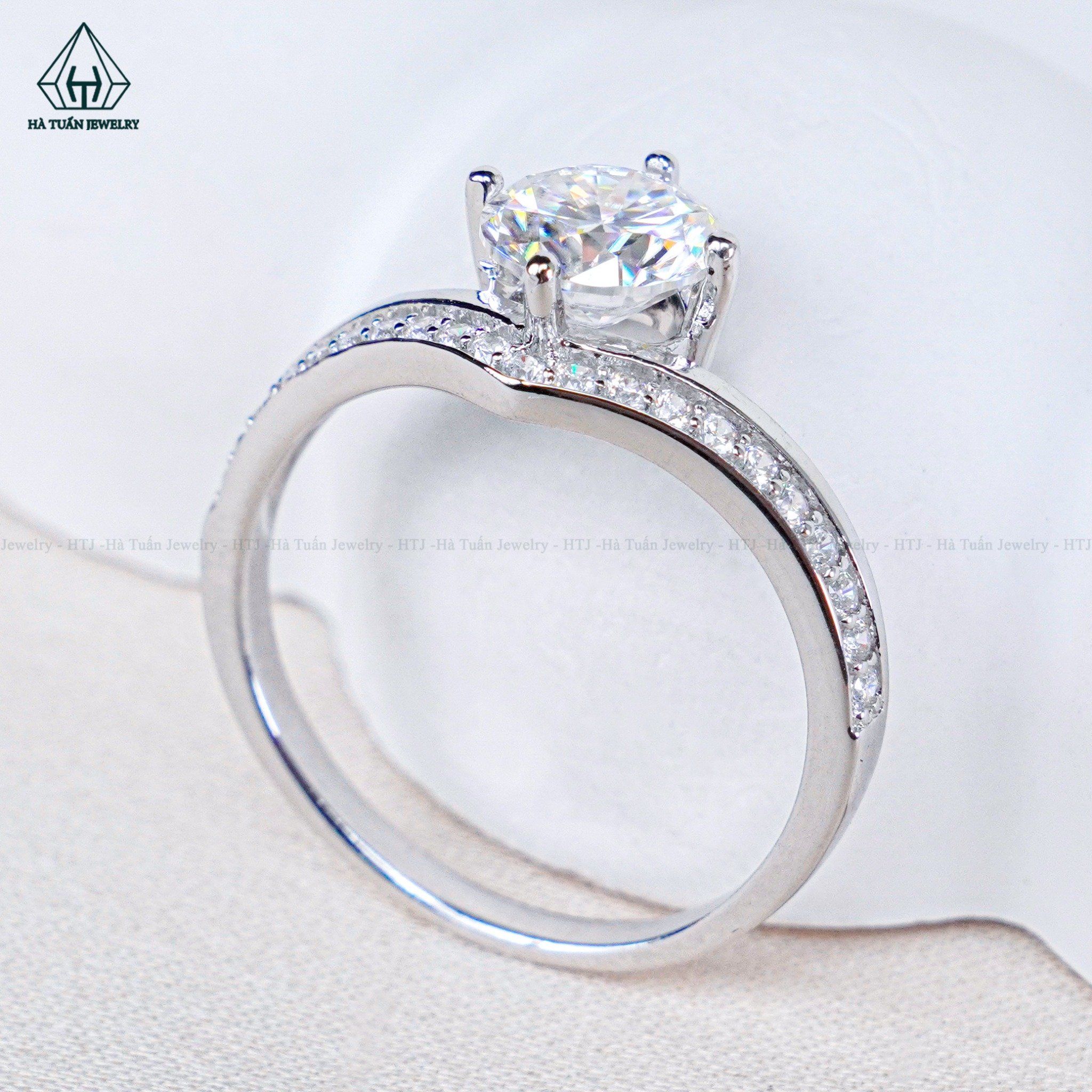  RX551 6.5mm Nhẫn nữ vương miện viền bạc 