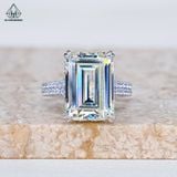  R980 Nhẫn nữ Emerald vàng 10*14mm 