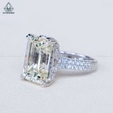  R980 Nhẫn nữ Emerald vàng 10*14mm 