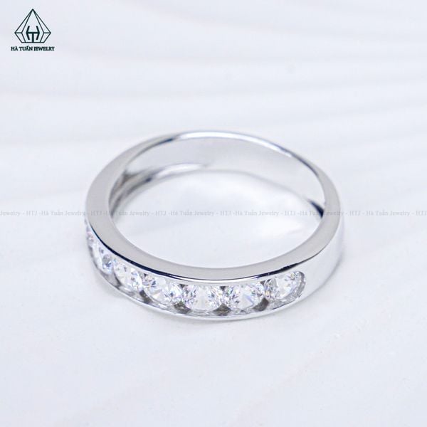  R981 Nhẫn nữ nửa vành đá CZ 3mm 
