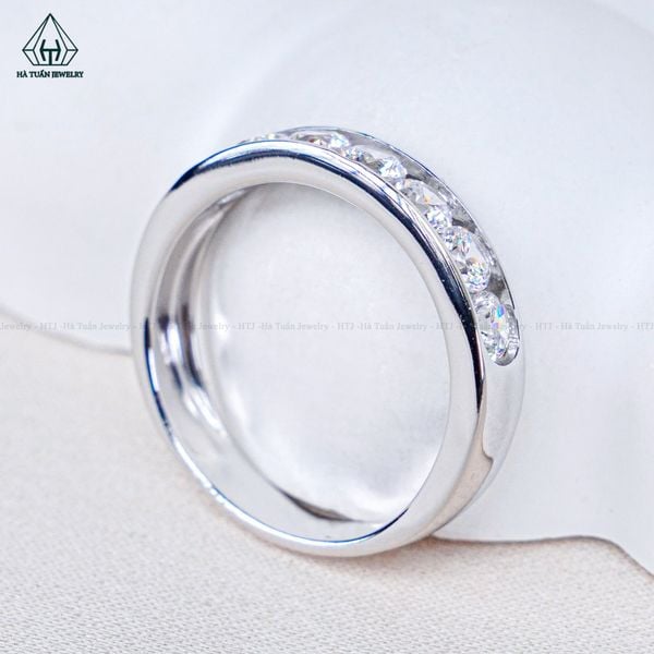  R981 Nhẫn nữ nửa vành đá CZ 3mm 