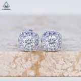  EX014 Chủ Mois 3.6mm Bông tai hoa viền vuông 