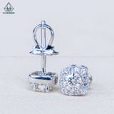  EX014 Chủ Mois 3.6mm Bông tai hoa viền vuông 