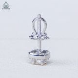  EX014 Chủ Mois 3.6mm Bông tai hoa viền vuông 