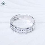  R986 Nhẫn nữ nửa hàng đá 2 vành 