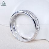  R986 Nhẫn nữ nửa hàng đá 2 vành 