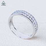  R986 Nhẫn nữ nửa hàng đá 2 vành 