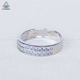 R986 Nhẫn nữ nửa hàng đá 2 vành 