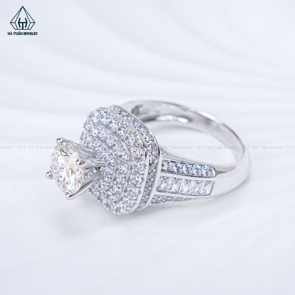  RX555 7mm Nhẫn nữ vuông viền đôi 
