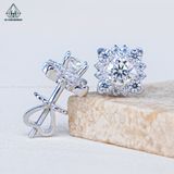  EX479 FULL MOIS 4.5mm Bông tai vuông đá nhọn 
