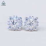  EX479 FULL MOIS 4.5mm Bông tai vuông đá nhọn 