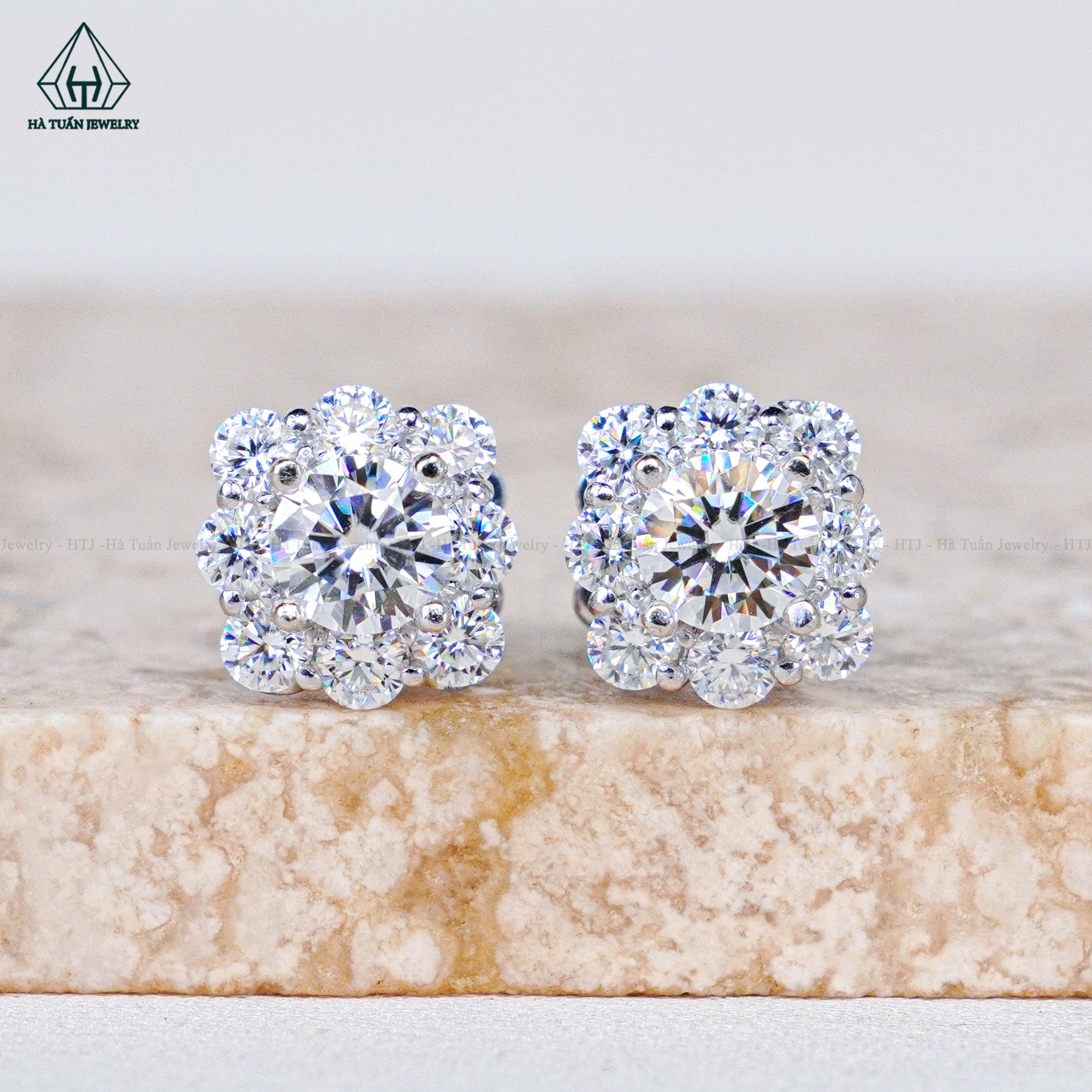  EX475 FULL MOIS 4.5mm Bông tai vuông 