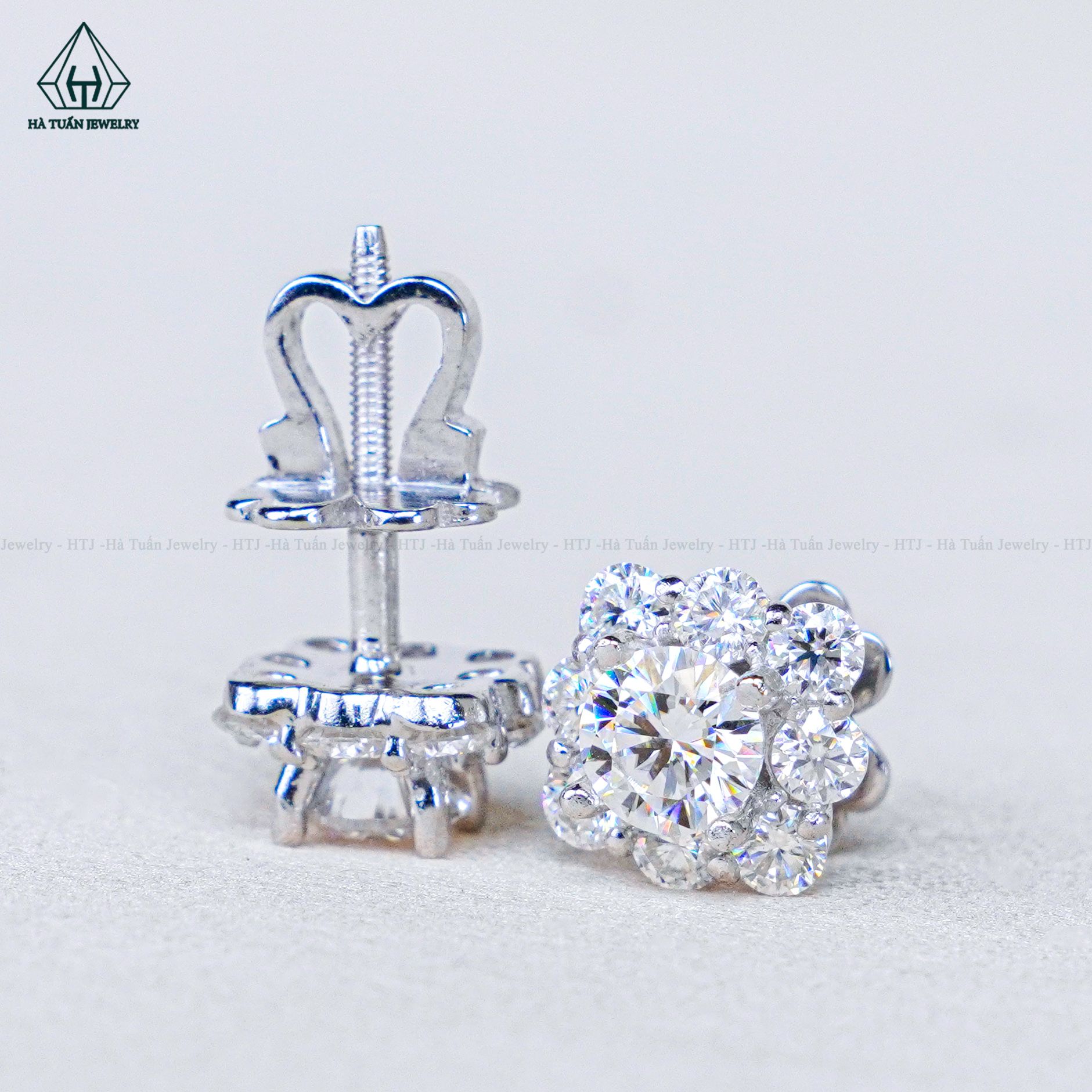  EX475 FULL MOIS 4.5mm Bông tai vuông 