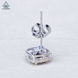  EX481 Bông tai vuông chủ Mois xanh dương 5mm (không mã cạnh) 