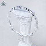  B023 Lắc tay dạng kiềng hoa mẫu đơn charm bướm 