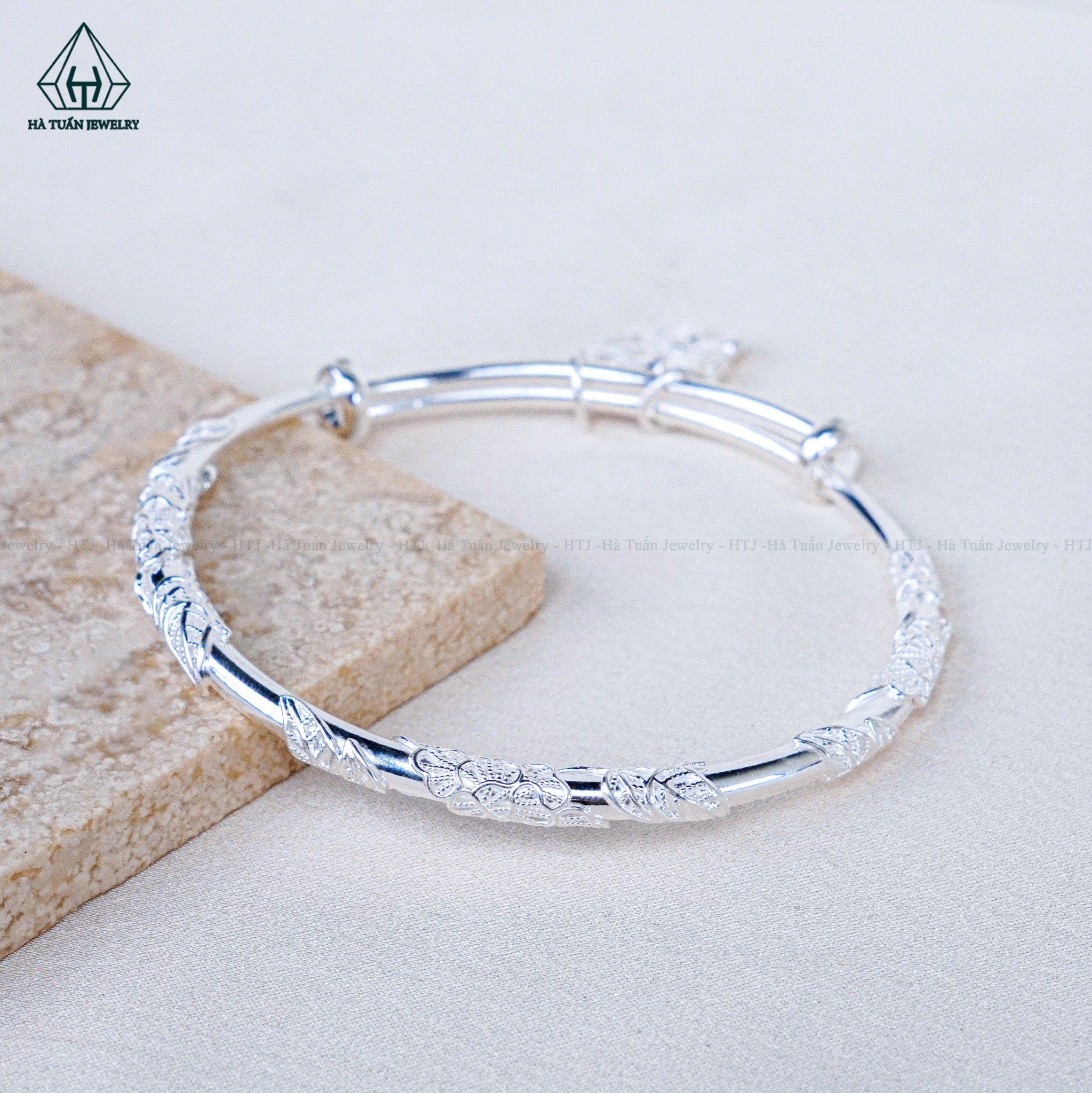  B023 Lắc tay dạng kiềng hoa mẫu đơn charm bướm 