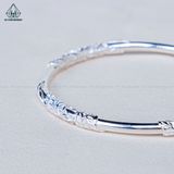  B024 Lắc tay viền hoa mẫu đơn dạng hở 