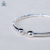  B024 Lắc tay viền hoa mẫu đơn dạng hở 