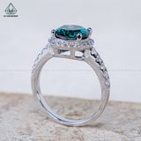  RX559 Nhẫn nữ Halo tròn chủ MOIS Xanh Lá 9mm 161 giác (Không mã cạnh) 